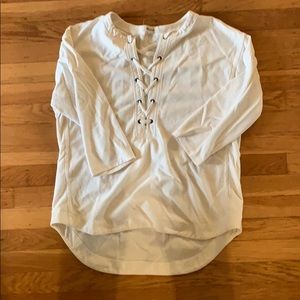 Madewell tie up off white tee